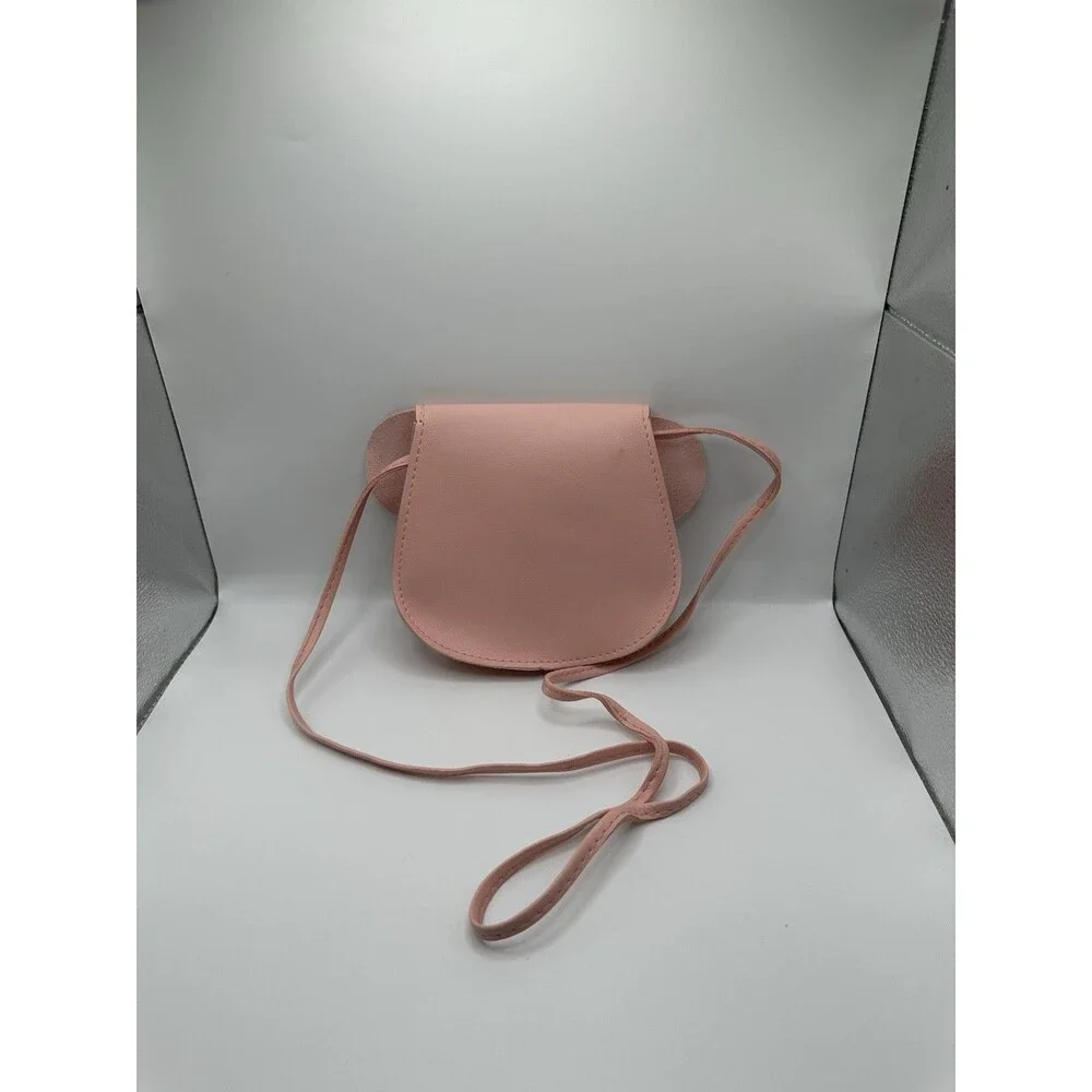 Pink Girl Crossbody Bag  Mouse Ear Bowknot Magnetic Snap Shoulder Strap Cute